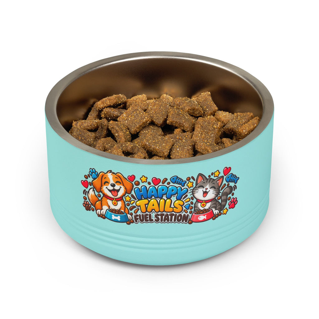 Happy Tails Pet Bowl – 18oz Stainless Steel Dog & Cat Feeding Bowl