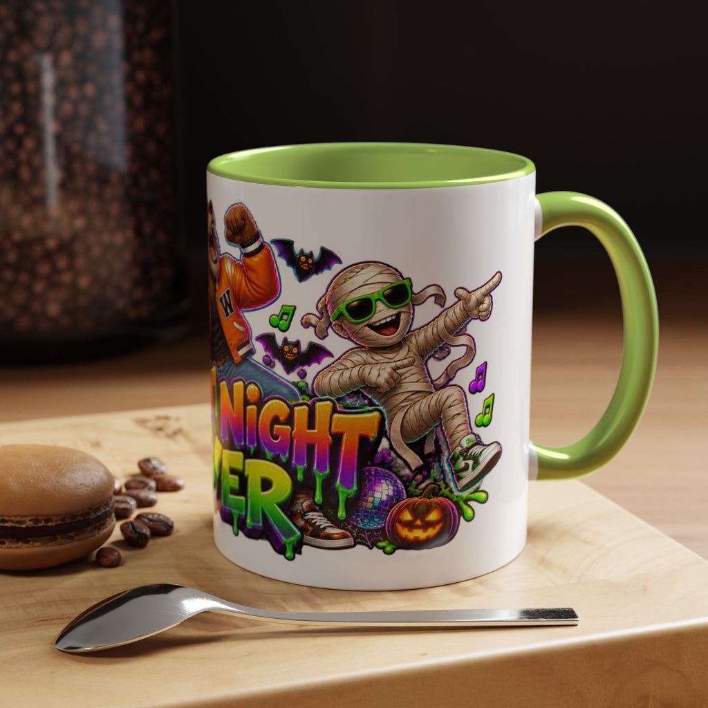 Fright Night Fever Dancing Monsters Halloween White Mug