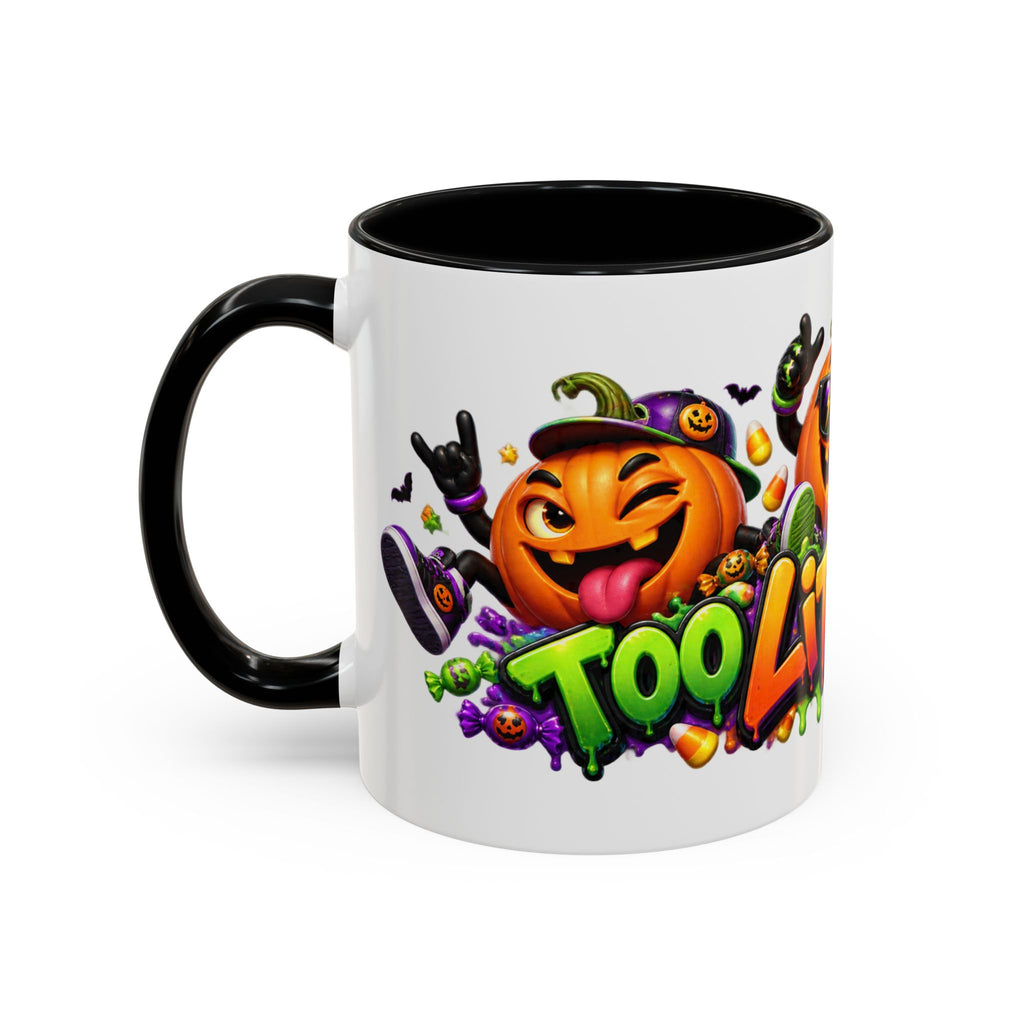 Too Lit to Quit Halloween Pumpkin Party White Mug