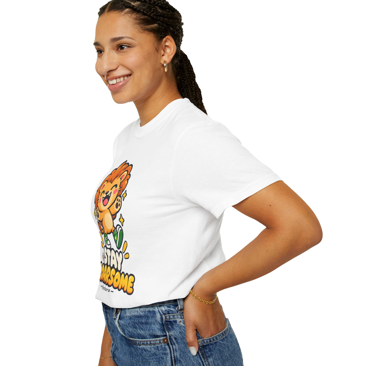 Stay Roarsome – Cute Happy Lion Graphic T-Shirt