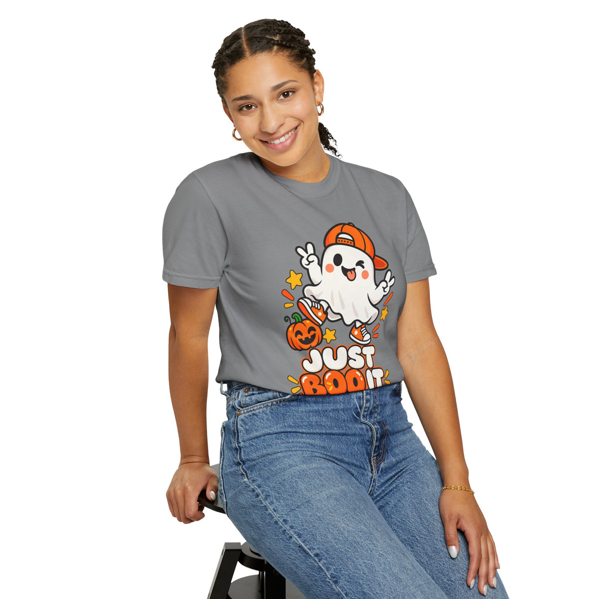 Just Boo It Halloween T-Shirt | Cute Skater Ghost Graphic Tee