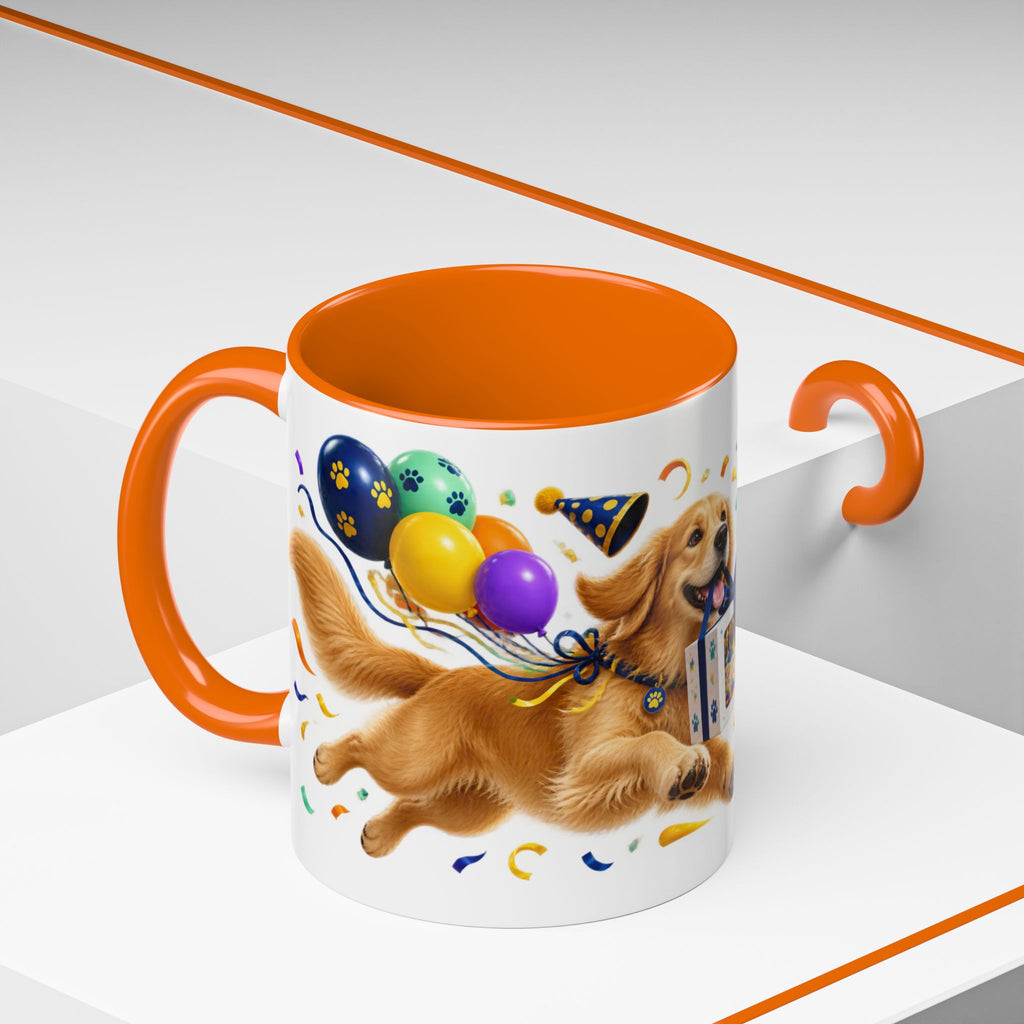 Fetch the Cake Golden Retriever Birthday White Mug