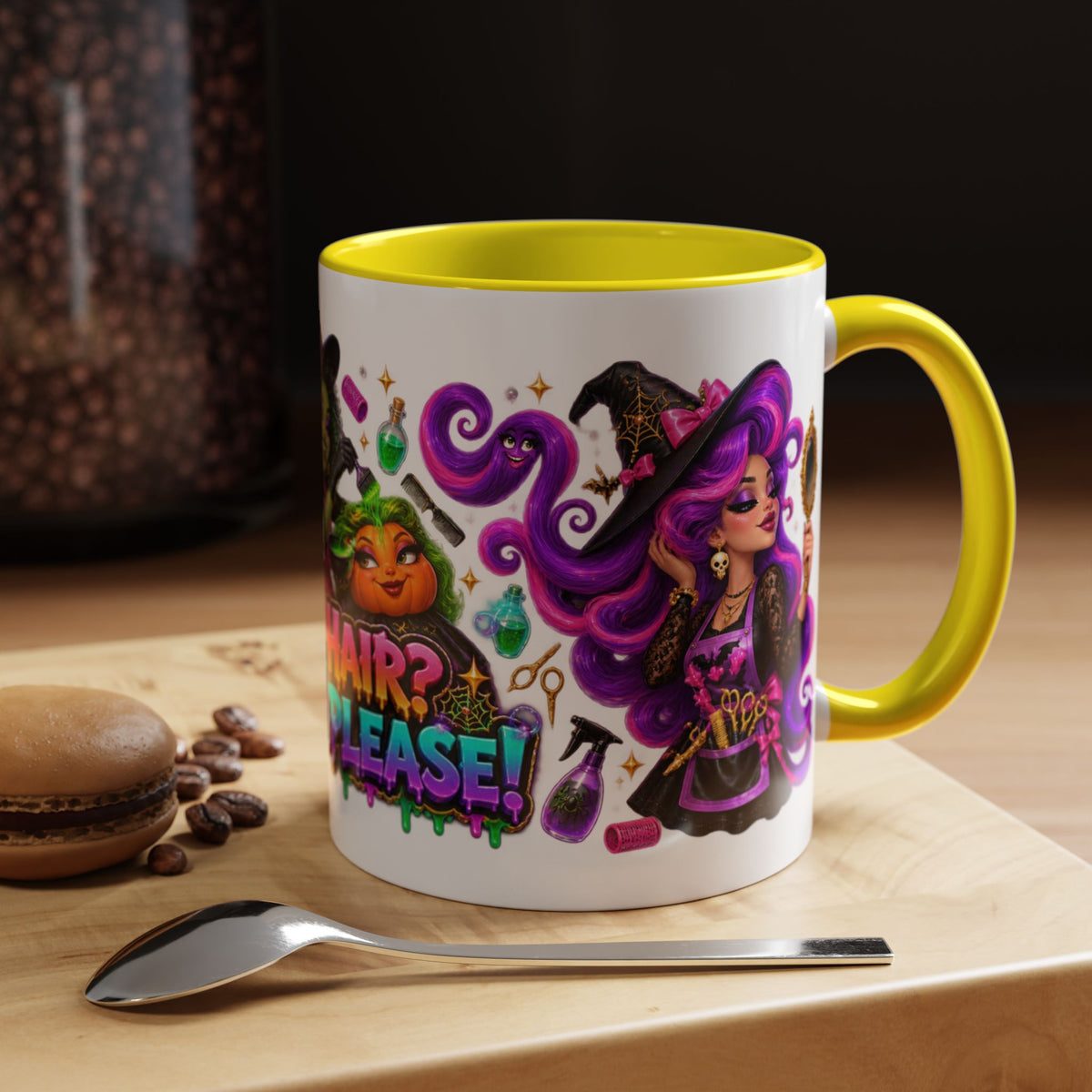 Bad Hair Witch Please Halloween Hairstylist White Mug