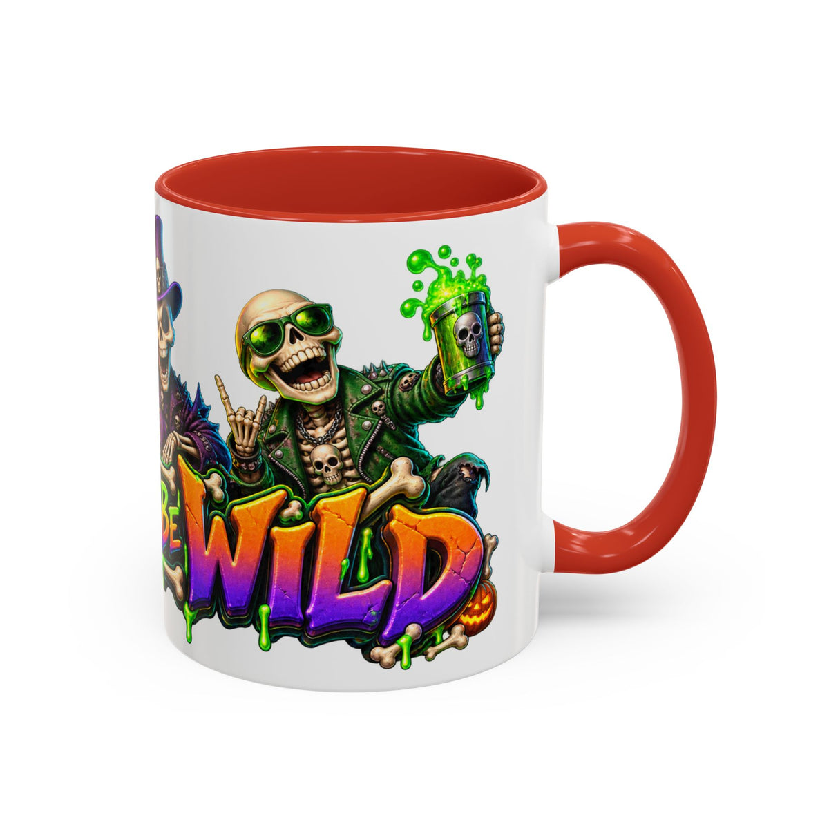 Bone to Be Wild Skeleton Crew Halloween White Mug