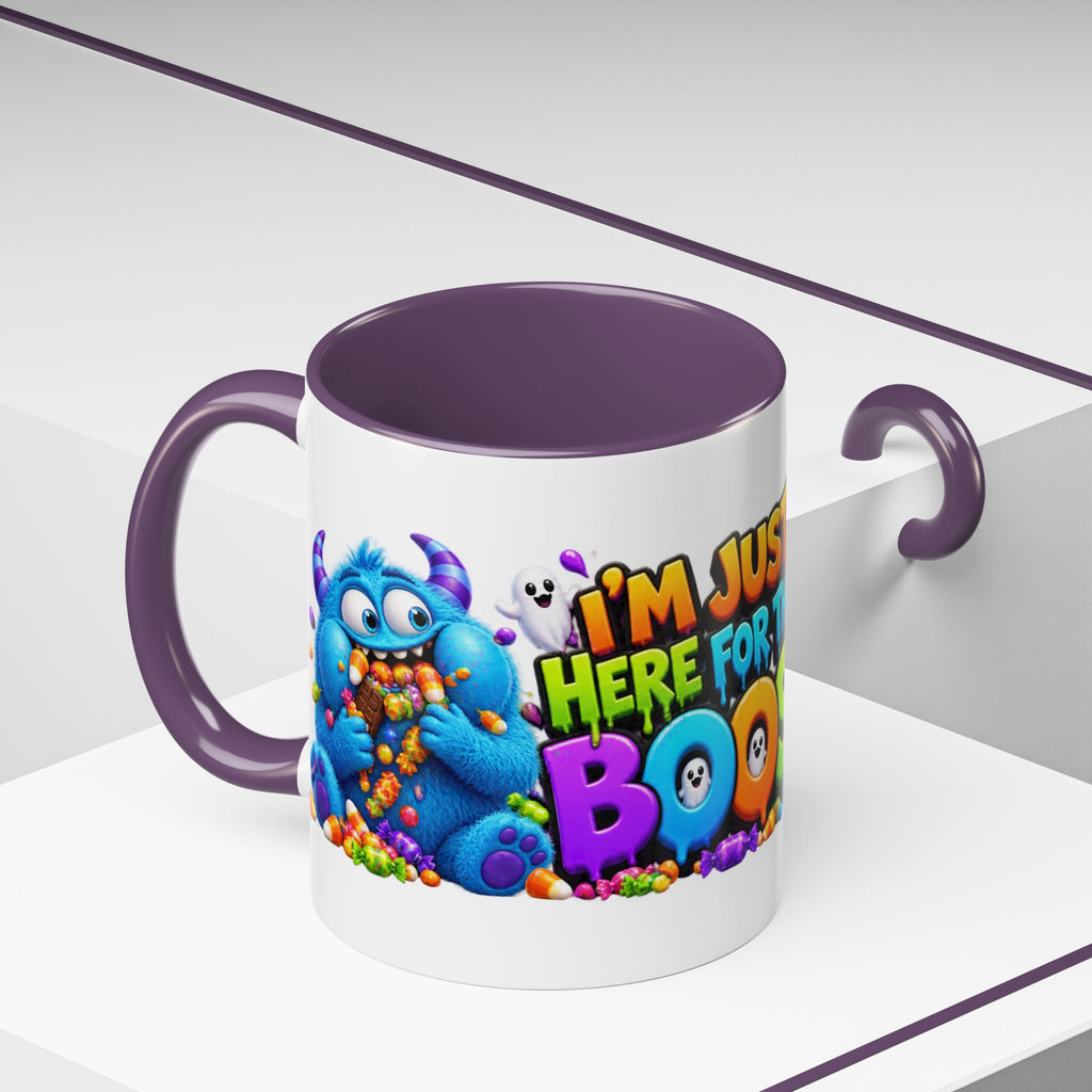 I’m Just Here for the Boos Funny Halloween Monster White Mug
