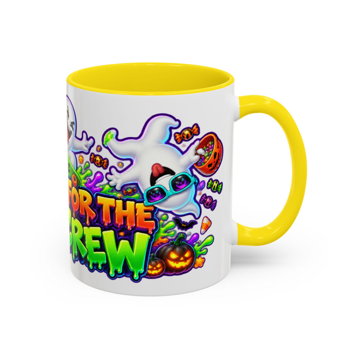 No Rest for the Boo Crew Crazy Ghosts Halloween White Mug