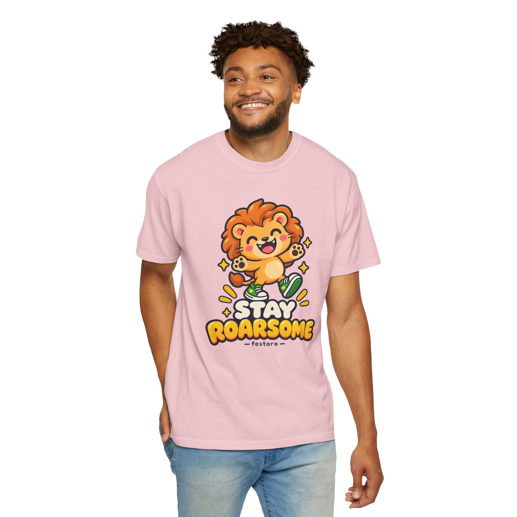 Stay Roarsome – Cute Happy Lion Graphic T-Shirt