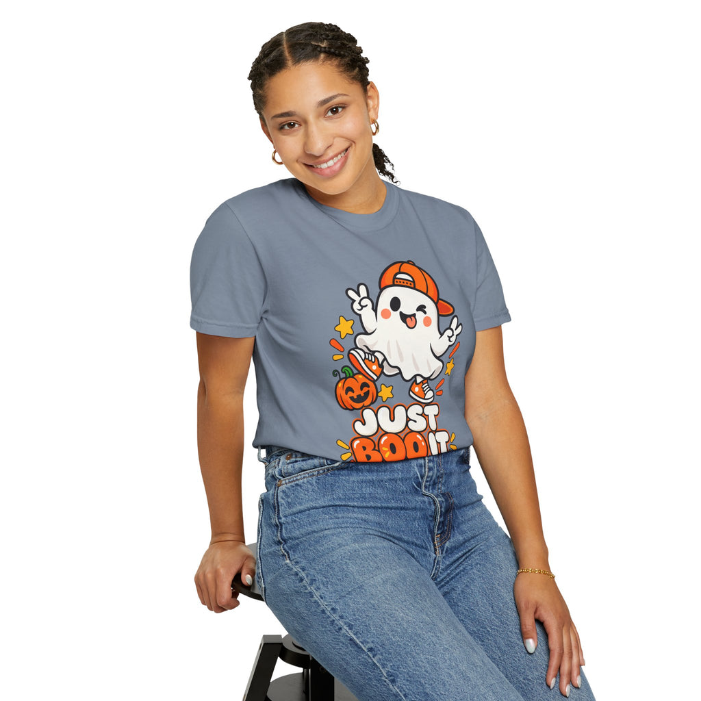 Just Boo It Halloween T-Shirt | Cute Skater Ghost Graphic Tee