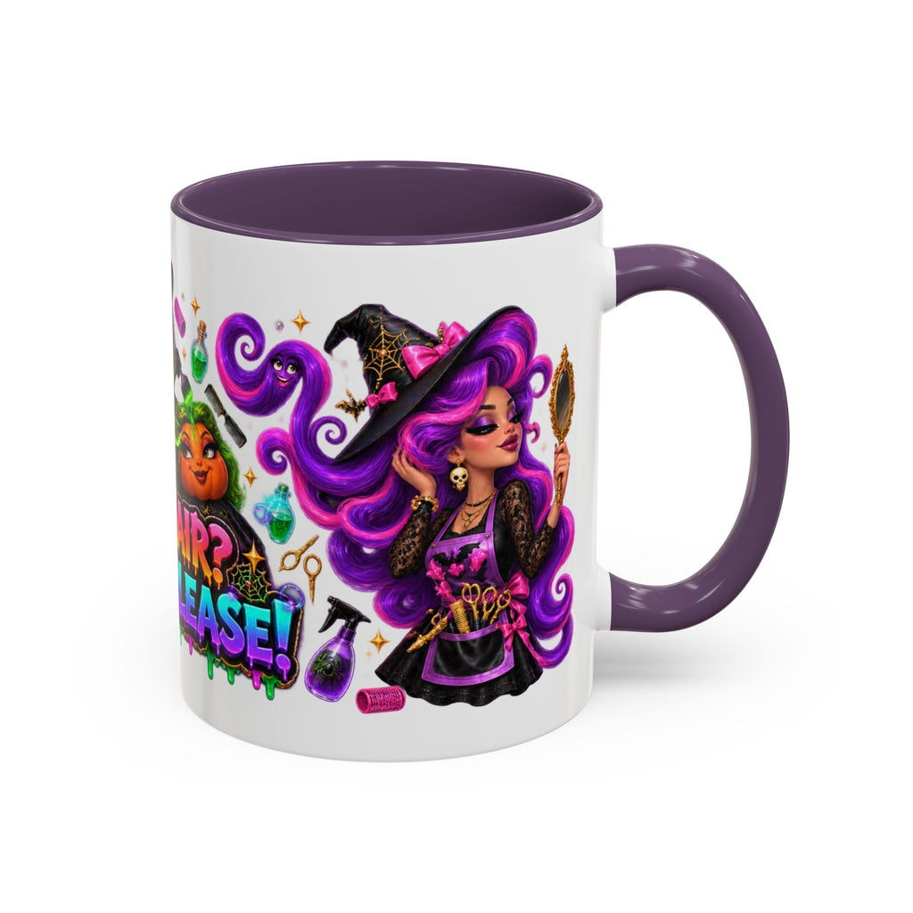 Bad Hair Witch Please Halloween Hairstylist White Mug
