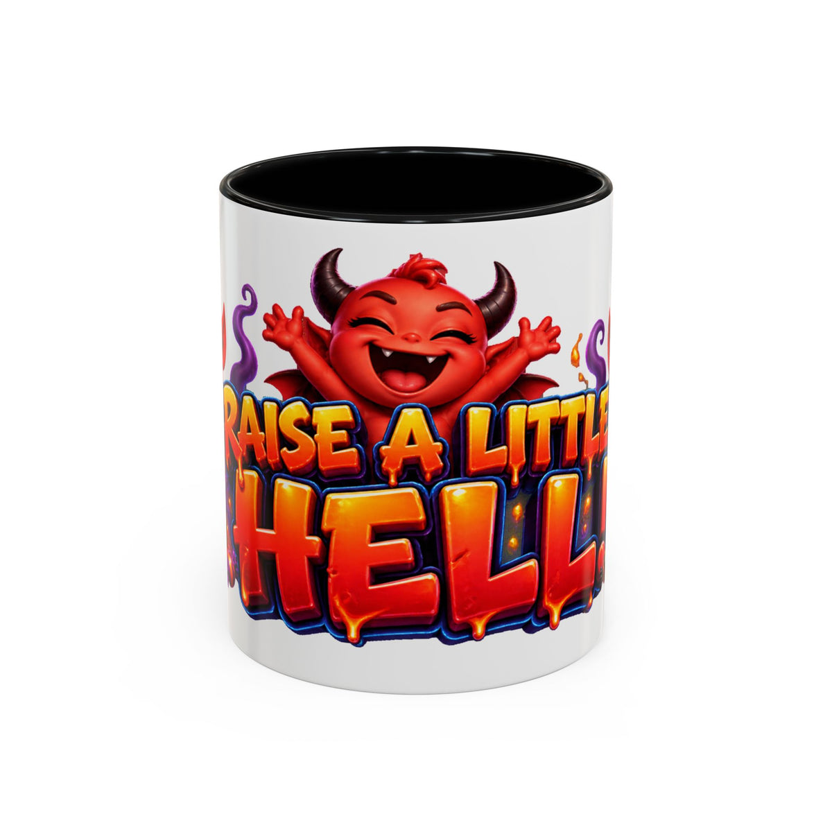 Raise a Little Hell Cute Devils Halloween White Mug