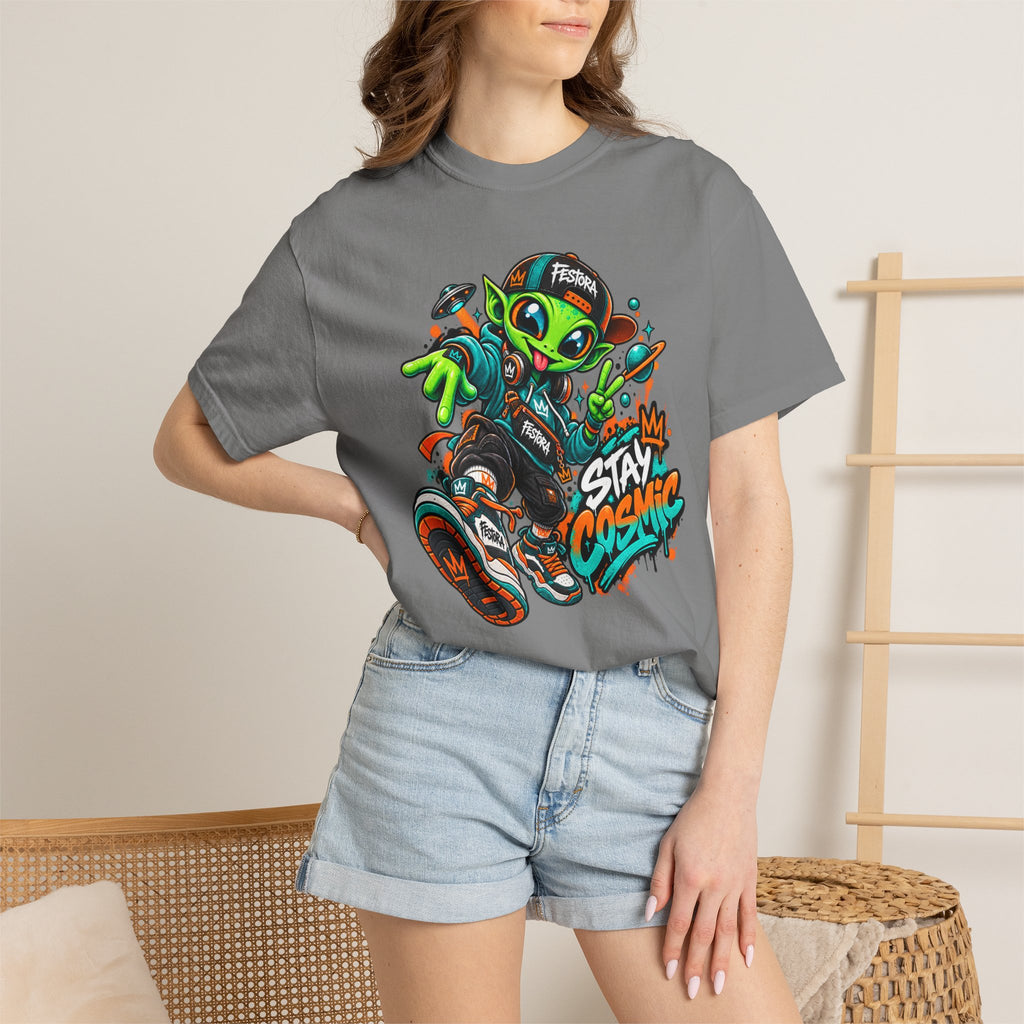 Alien Streetwear T-Shirt — “Stay Cosmic” Graphic Tee