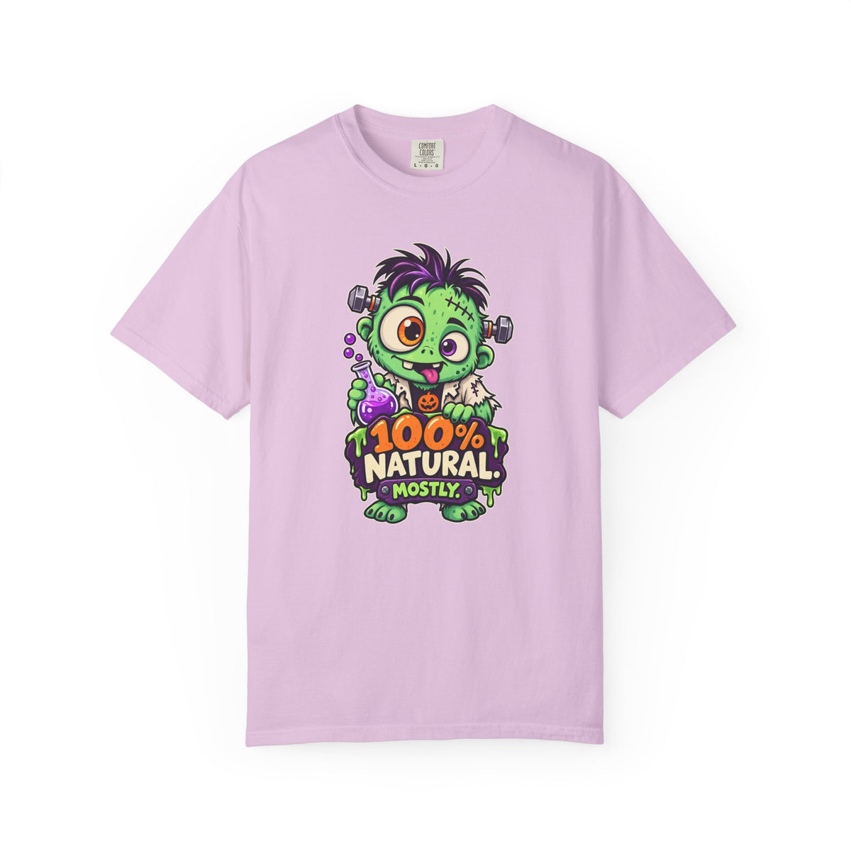 100% Natural. Mostly. – Cute Halloween Lab Monster T-Shirt