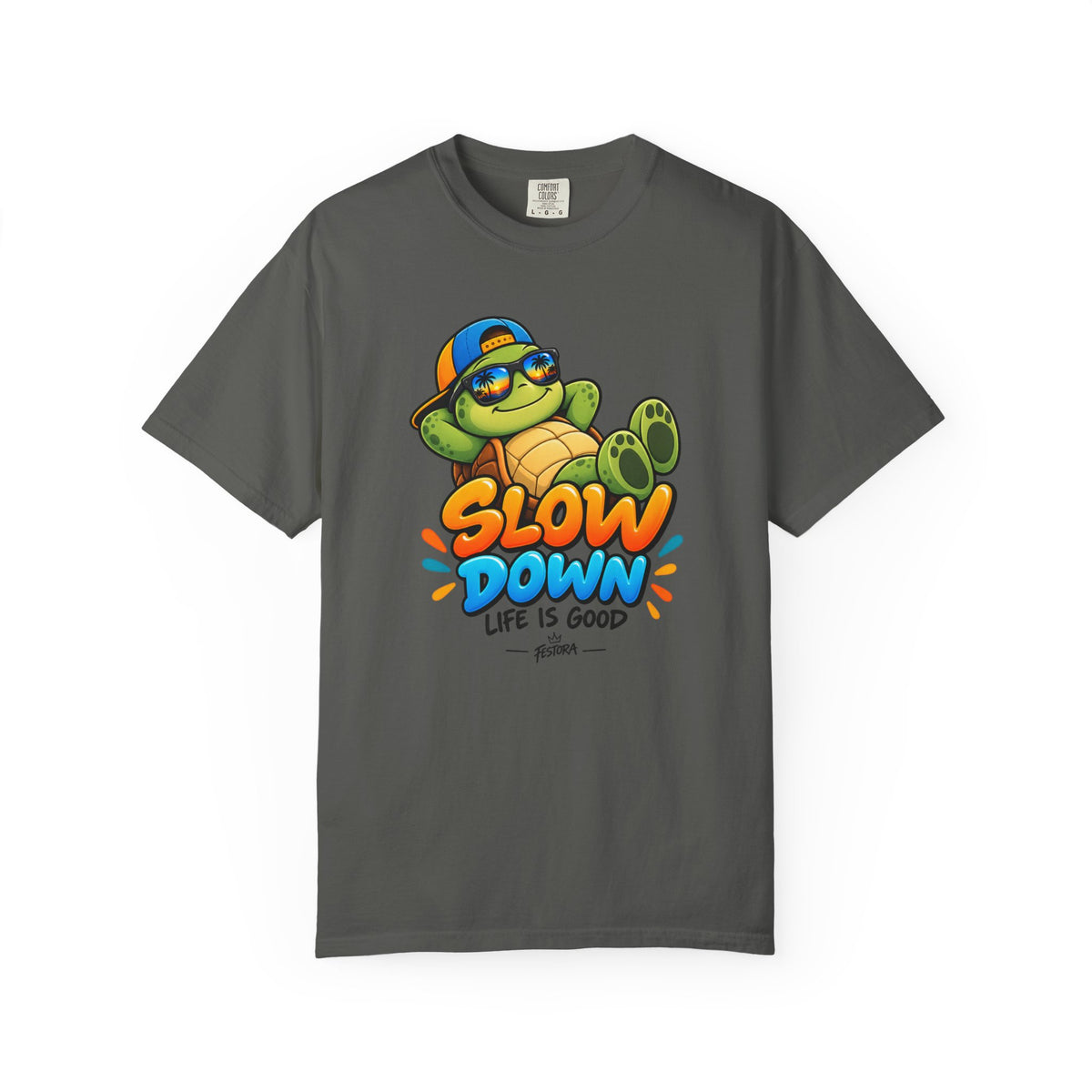 Slow Down, Life Is Good – Turtle Graphic T-Shirt | Festora Everyday