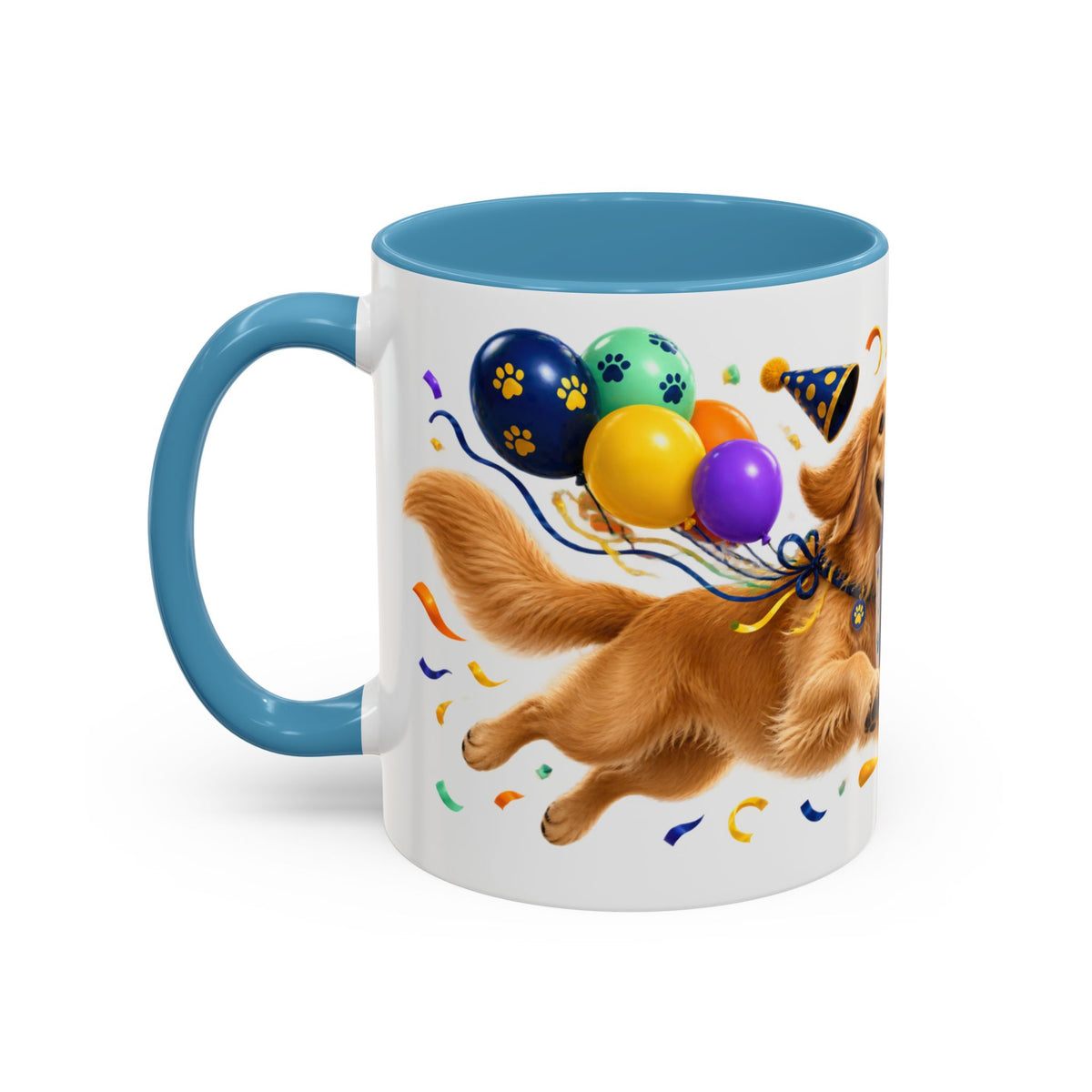 Fetch the Cake Golden Retriever Birthday White Mug