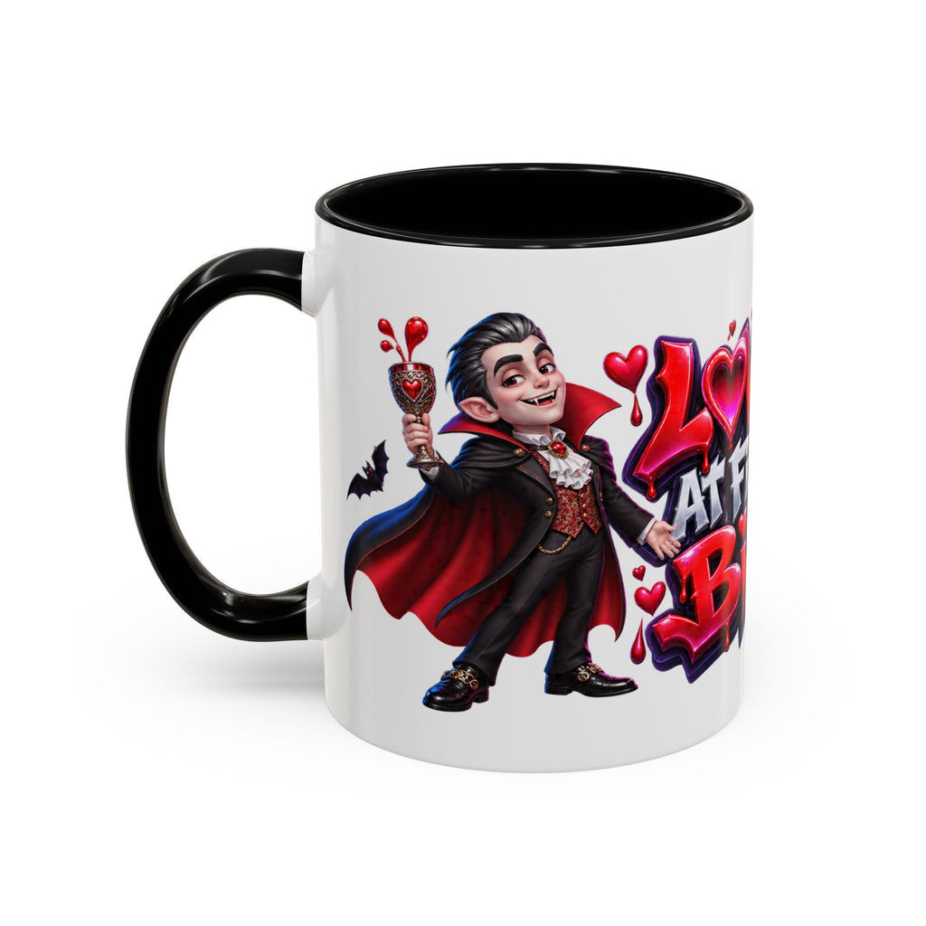 Love at First Bite Funny Vampire Halloween White Mug