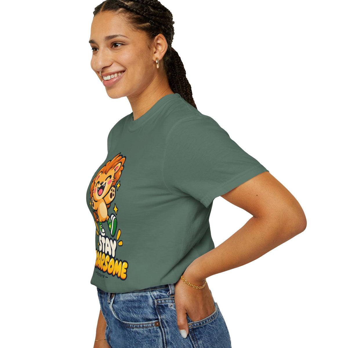 Stay Roarsome – Cute Happy Lion Graphic T-Shirt