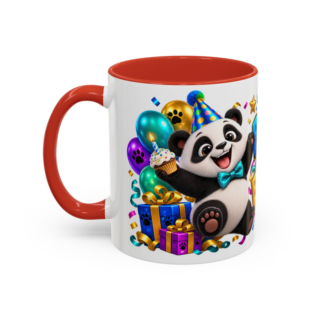 Panda-Monium! It’s Your Birthday White Mug – Cute Panda Birthday Cup, Colorful Fun Party Gift