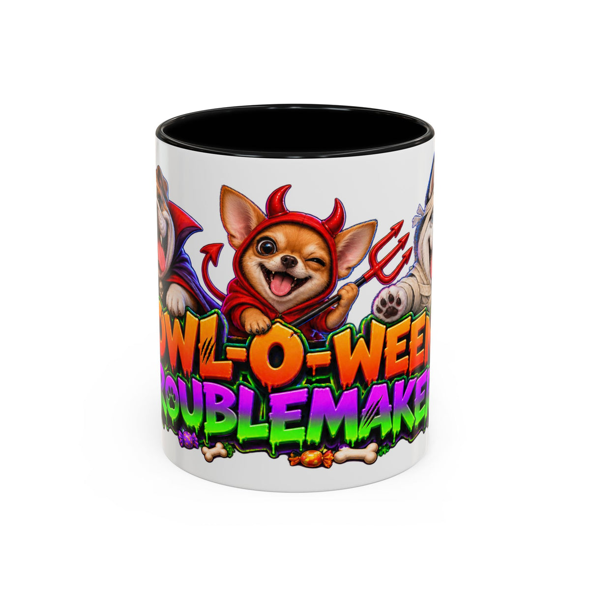 Howl-O-Ween Troublemakers Costume Dogs Halloween White Mug