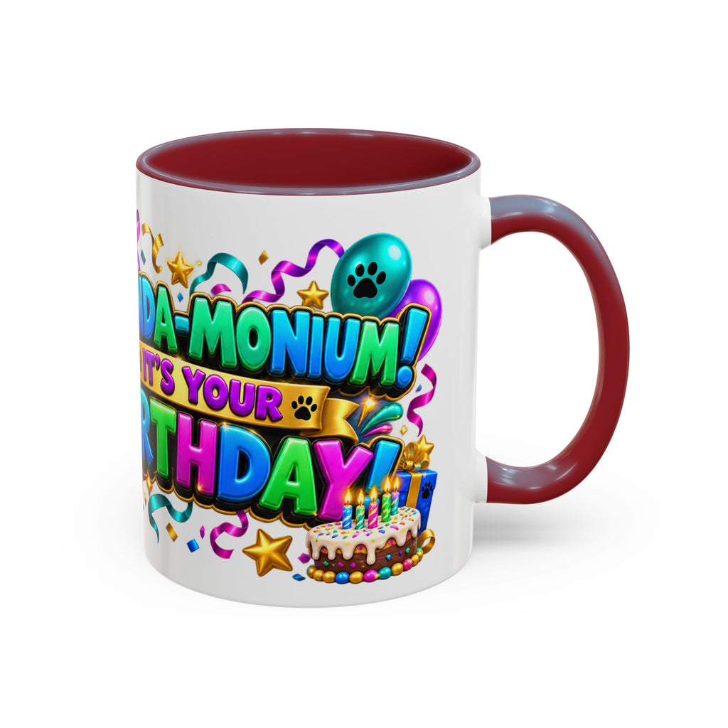 Panda-Monium! It’s Your Birthday White Mug – Cute Panda Birthday Cup, Colorful Fun Party Gift