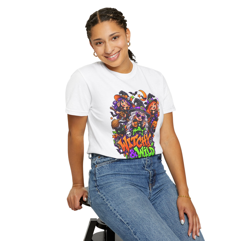 Witchy & Wild – Halloween Witch Crew Graphic T-Shirt