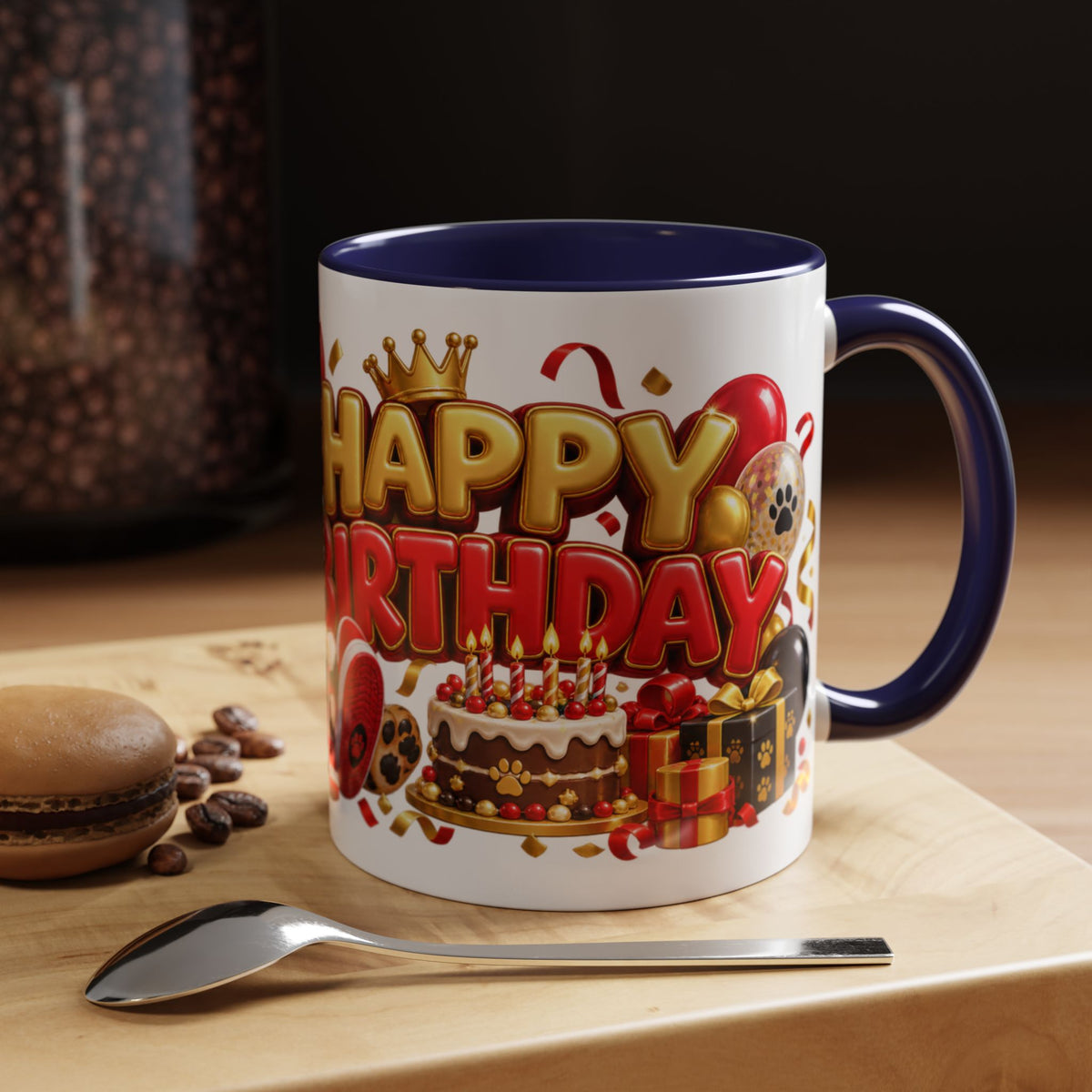Title: Happy Birthday Jaguar Mug – Colorful 3D Birthday Gift – White Coffee Mug