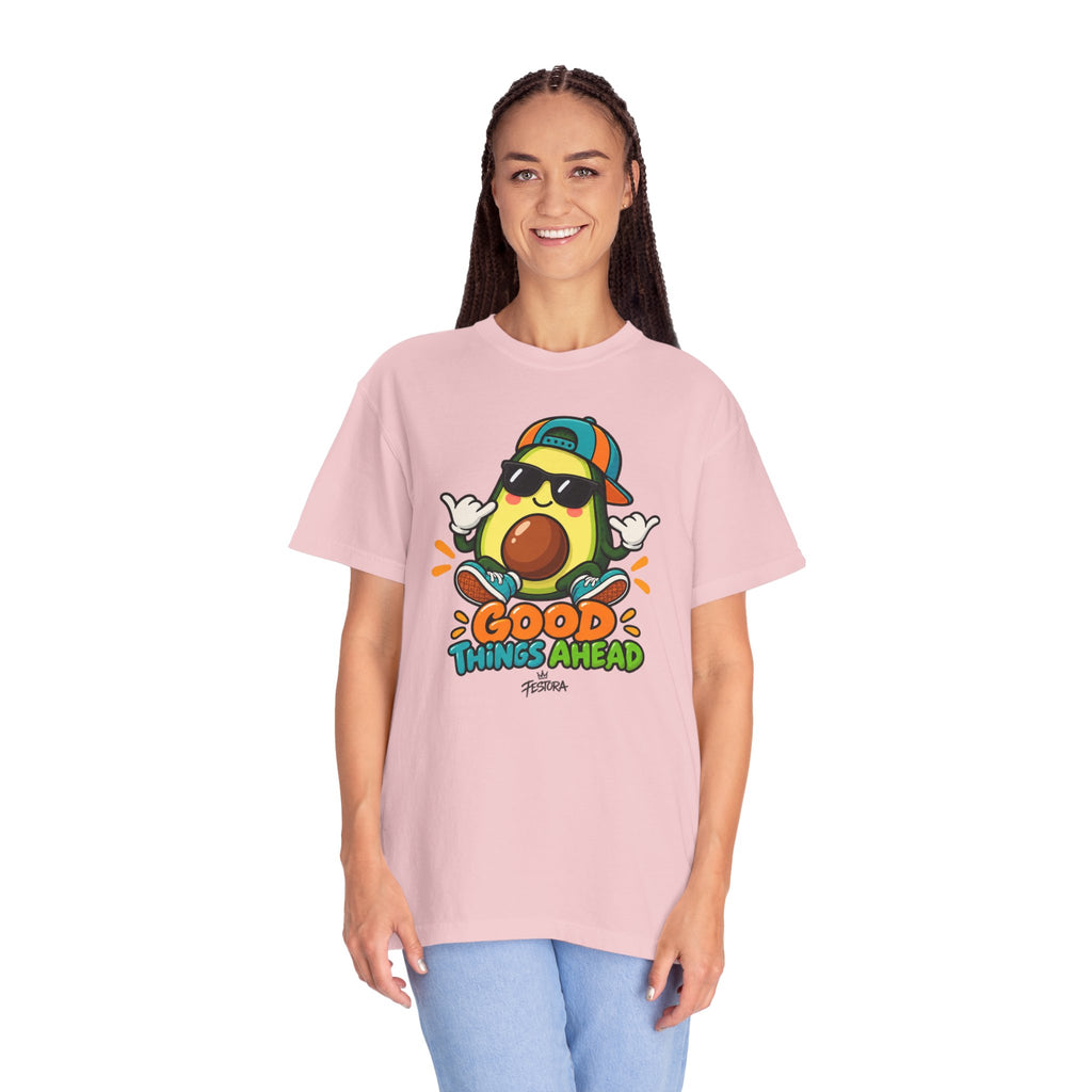 Good Things Ahead Avocado Graphic T-Shirt | Festora Everyday