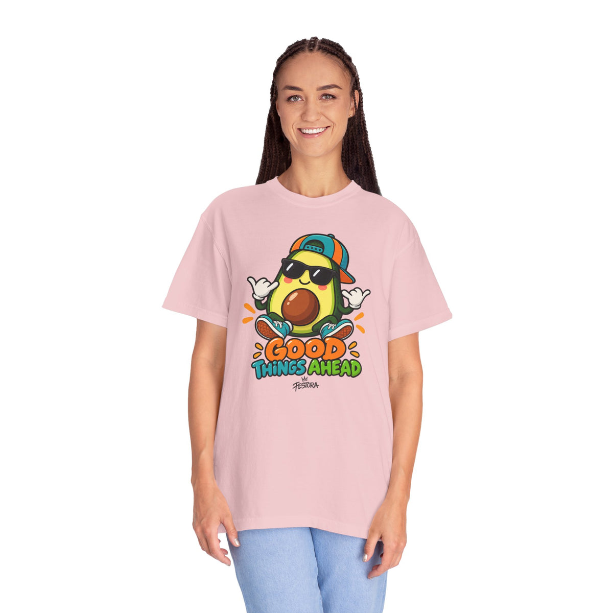 Good Things Ahead Avocado Graphic T-Shirt | Festora Everyday