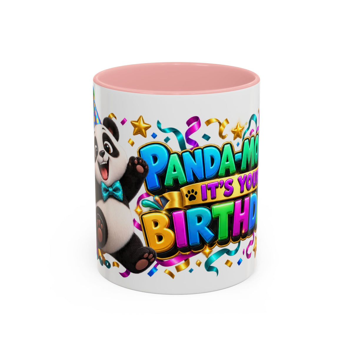 Panda-Monium! It’s Your Birthday White Mug – Cute Panda Birthday Cup, Colorful Fun Party Gift