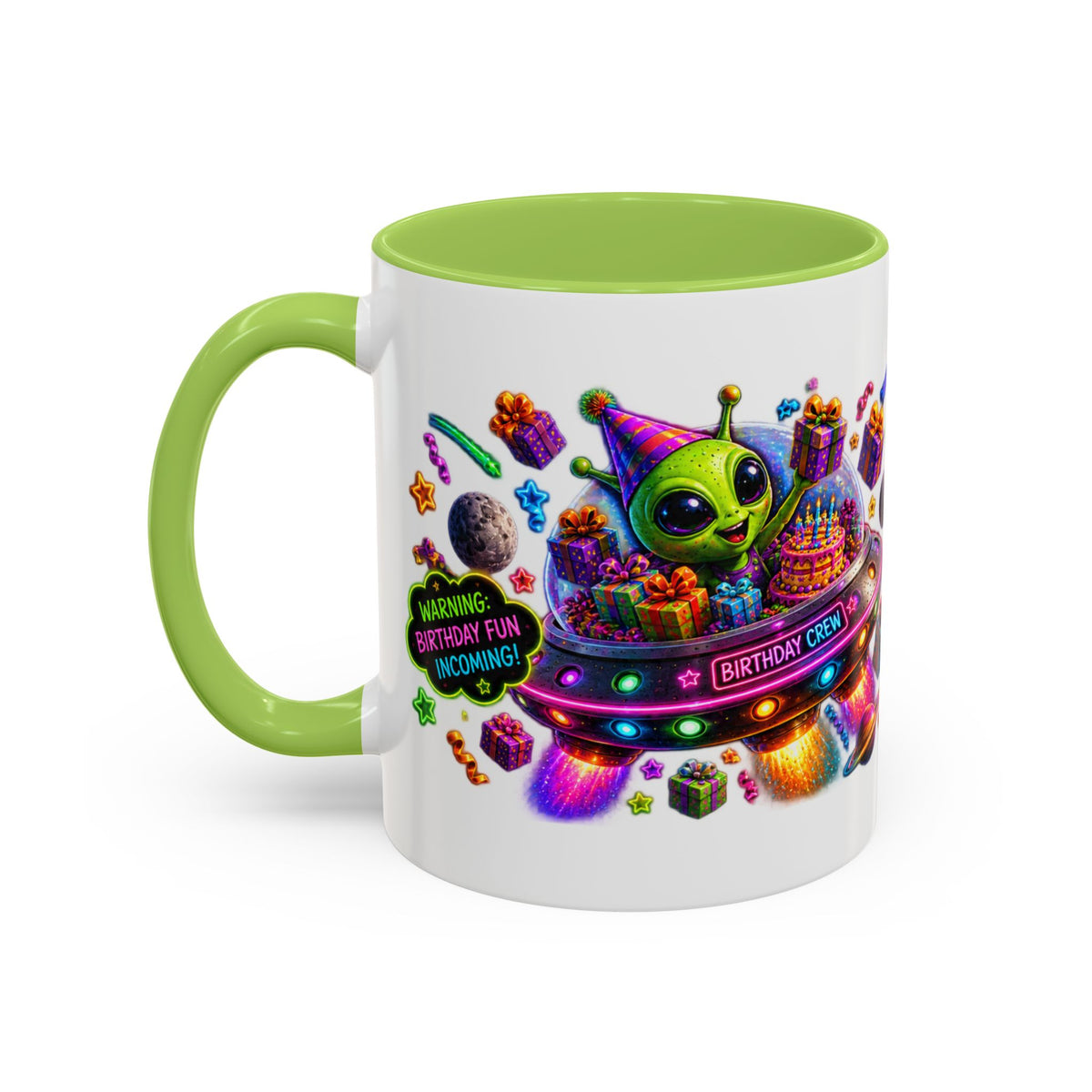 Birthday Galaxy Coffee Mug — "I Heard It's Your Birthday So I Brought The Party From Another Galaxy" Accent Mug
