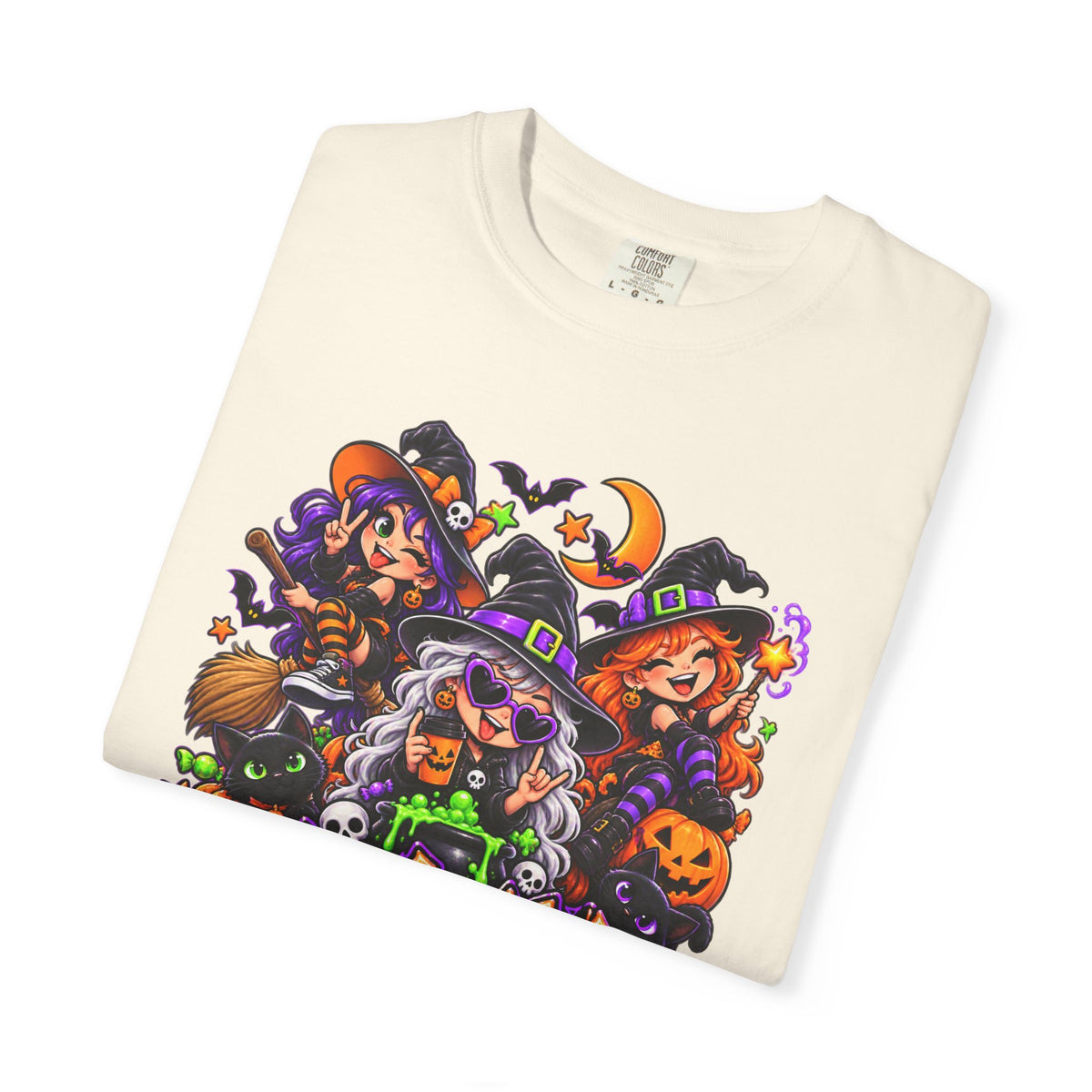 Witchy & Wild – Halloween Witch Crew Graphic T-Shirt