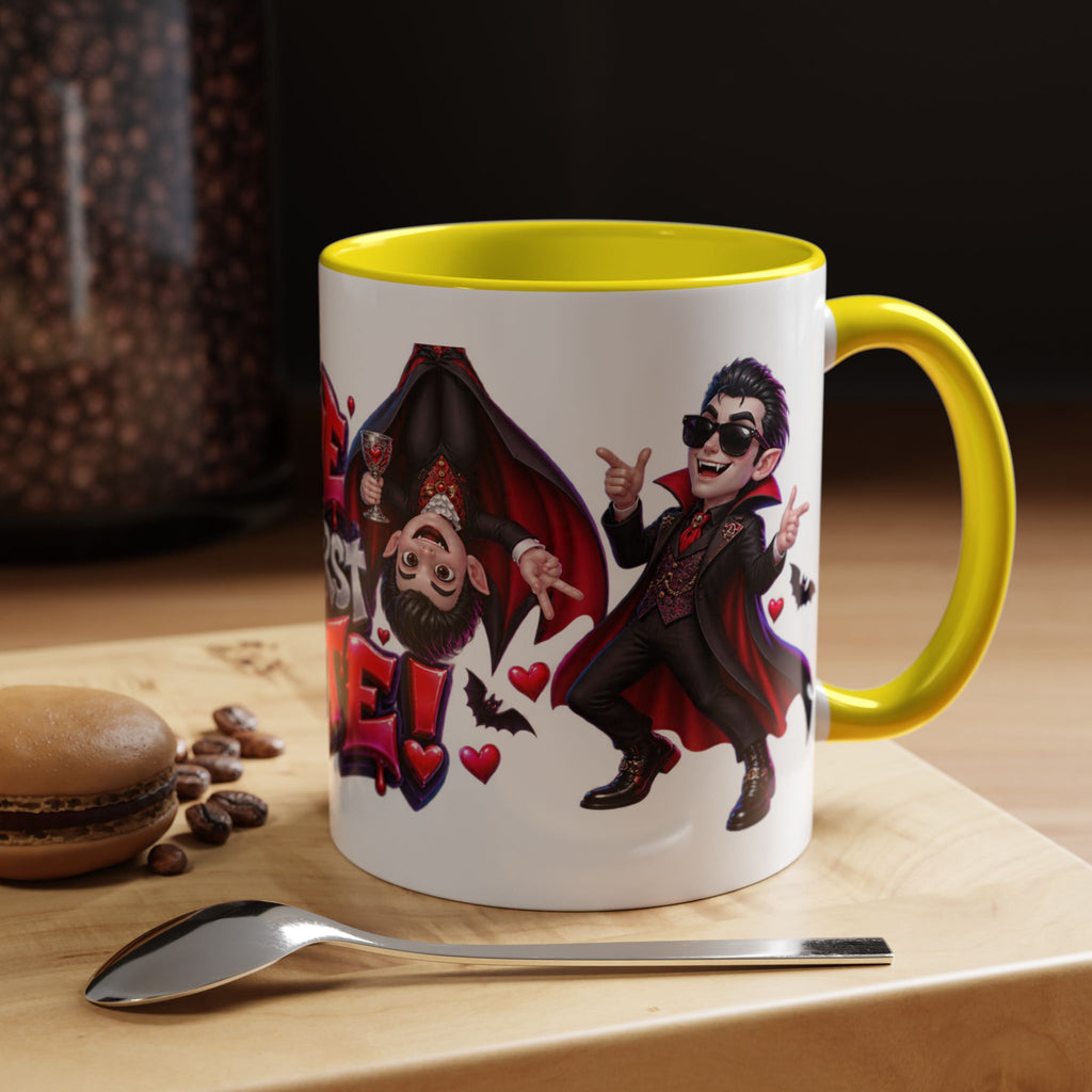 Love at First Bite Funny Vampire Halloween White Mug