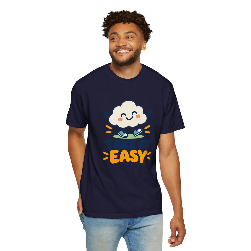 Take It Easy – Happy Cloud Graphic T-Shirt | Festora Everyday