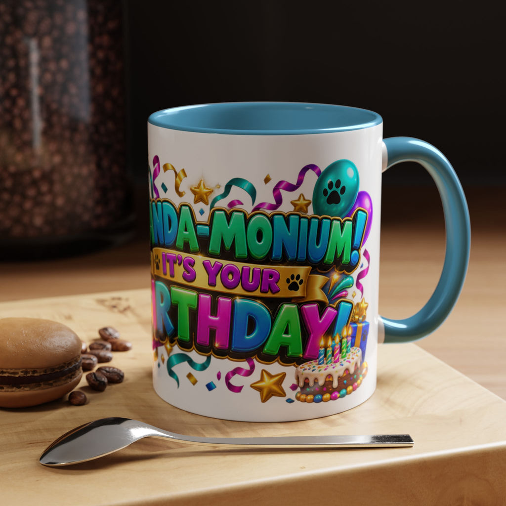 Panda-Monium! It’s Your Birthday White Mug – Cute Panda Birthday Cup, Colorful Fun Party Gift