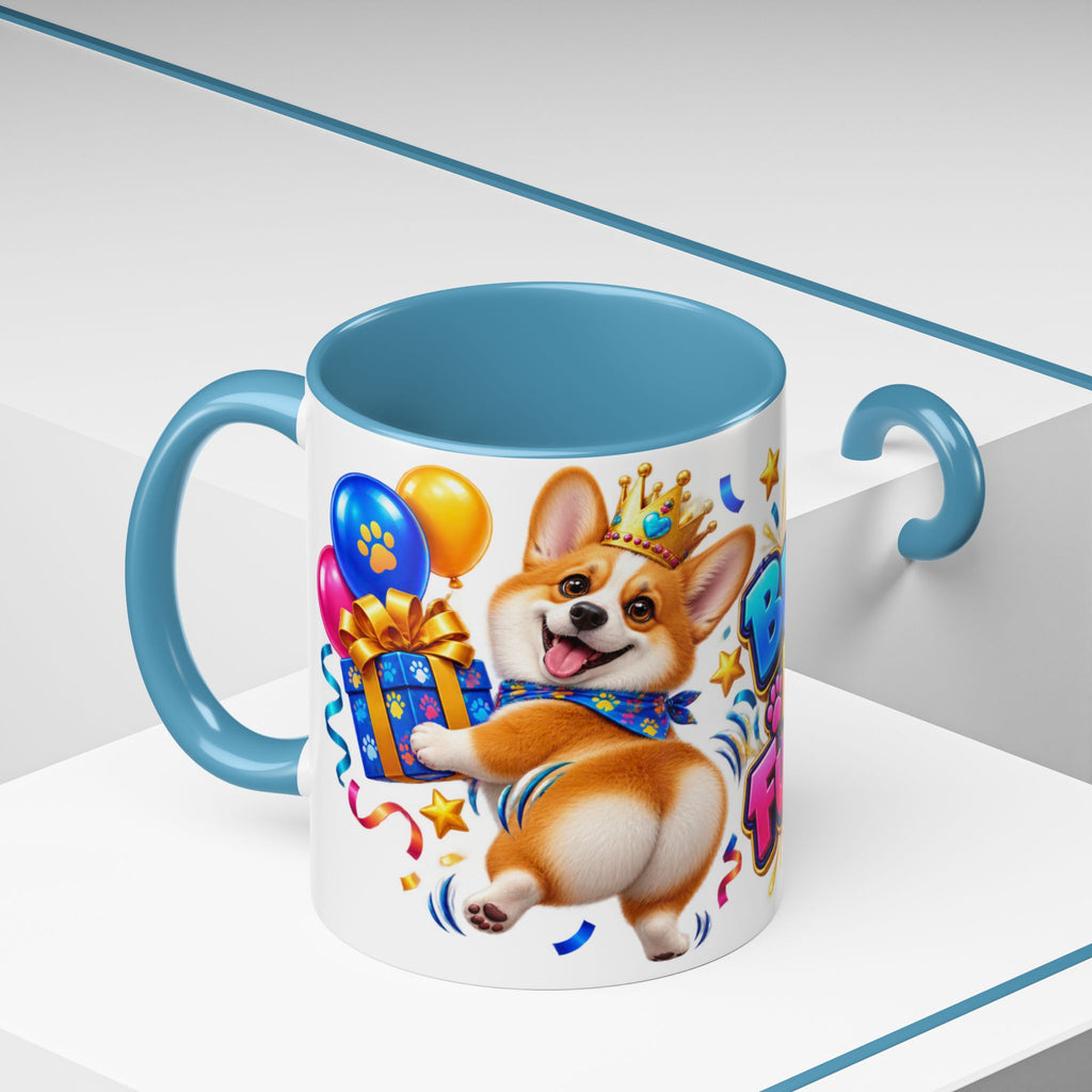 Birthday Mode Full Wiggle Corgi White Mug