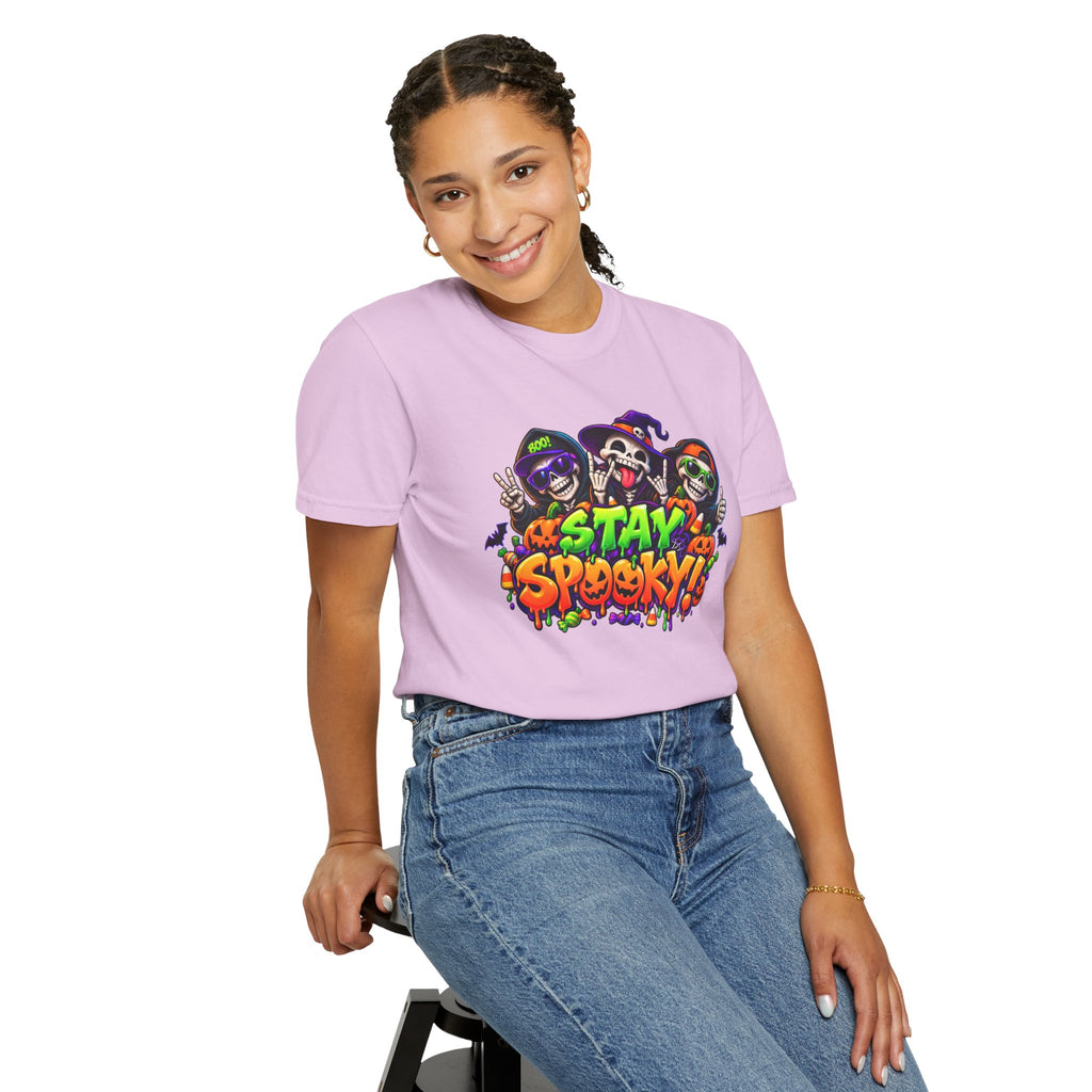 Stay Spooky Halloween T-Shirt – Funny Skeleton Crew Colorful Graphic Tee