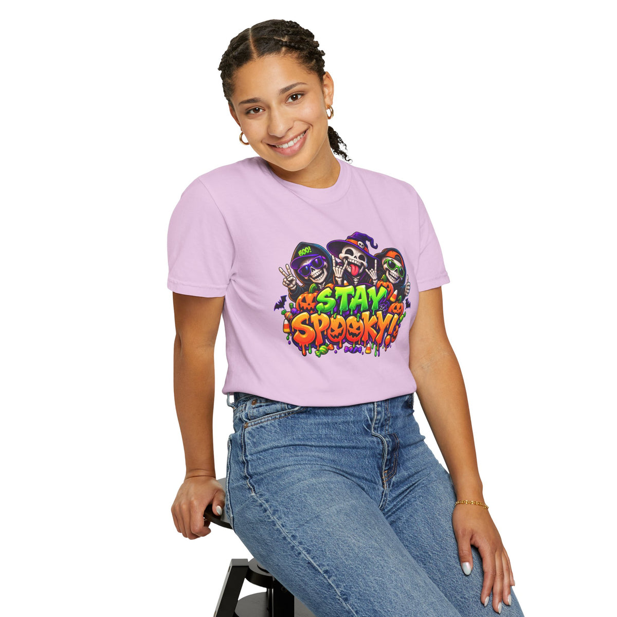 Stay Spooky Halloween T-Shirt – Funny Skeleton Crew Colorful Graphic Tee