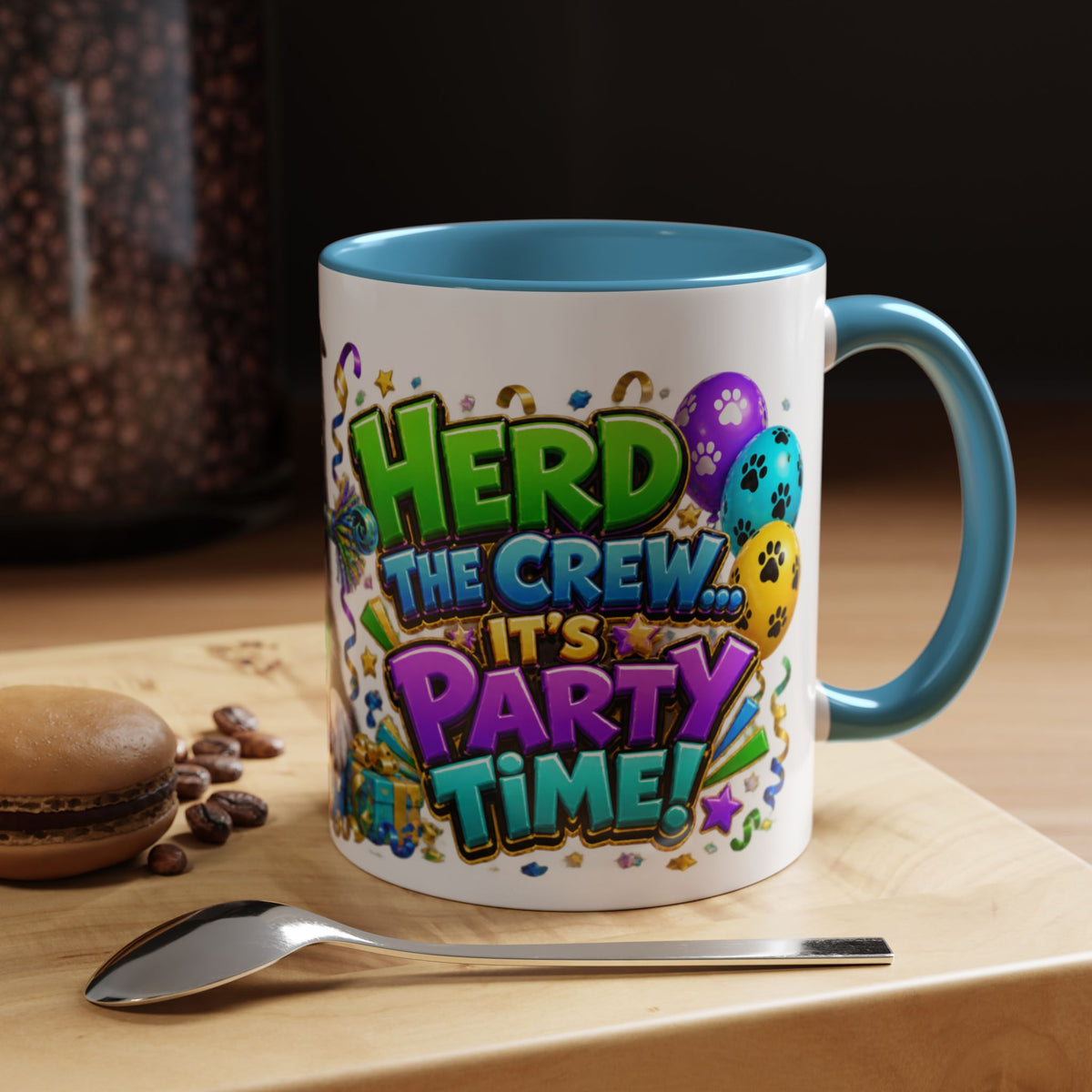 Herd the Crew Border Collie Birthday White Mug