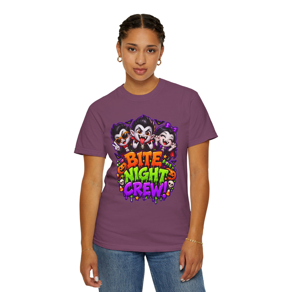 Bite Night Crew Halloween T-Shirt – Funny Vampire Graphic Tee