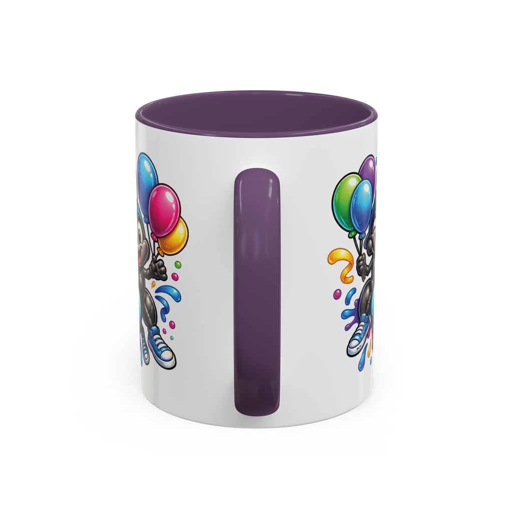 Happy Birthday Cartoon Mug – Graffiti Ants, Birthday Cake, Balloons & Confetti Coffee Cup