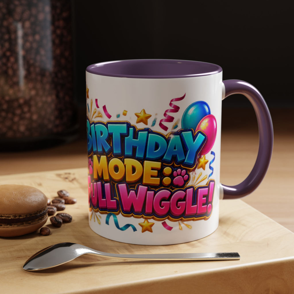 Birthday Mode Full Wiggle Corgi White Mug