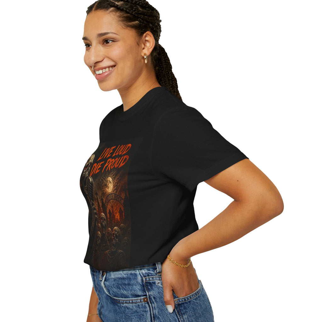 Live Loud Die Proud Skull Band T-Shirt