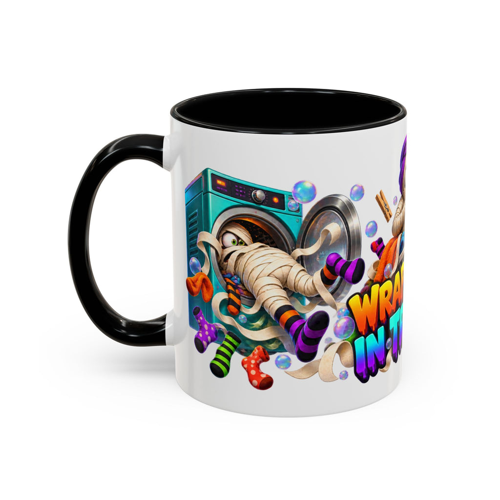 Wrapped Up in Trouble Mummy Halloween White Mug