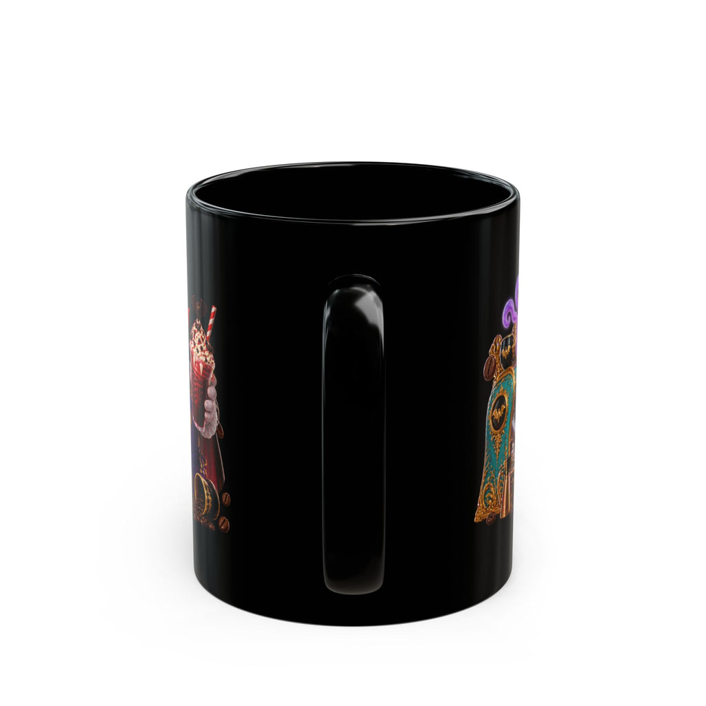 Love at First Bite Vampire Barista Halloween Black Mug