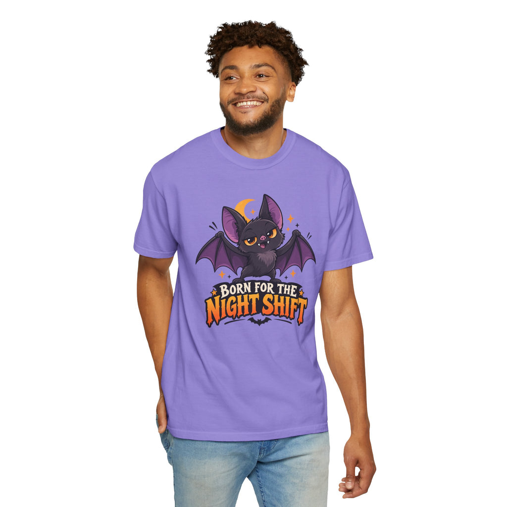 Born for the Night Shift – Cute Halloween Bat T-Shirt