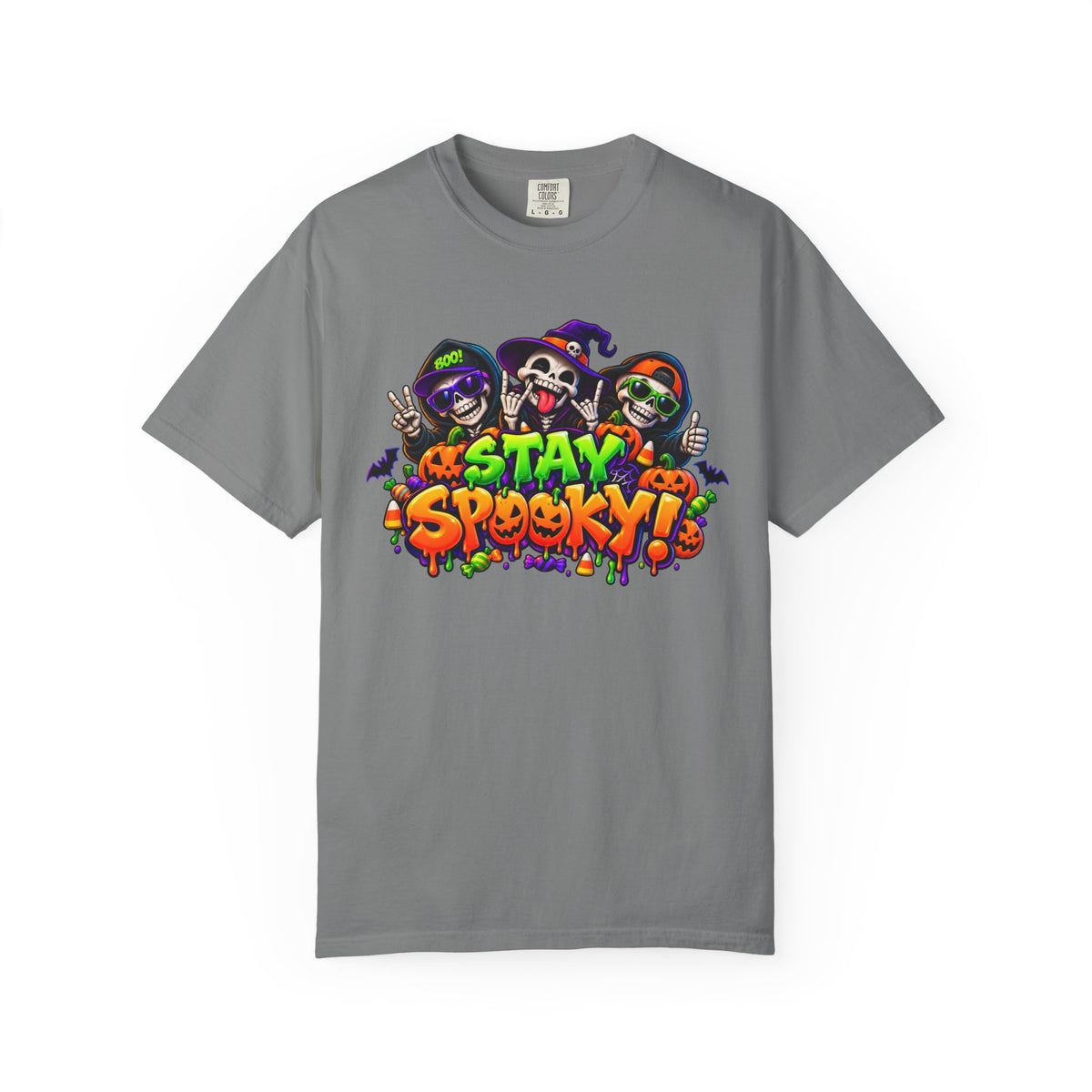 Stay Spooky Halloween T-Shirt – Funny Skeleton Crew Colorful Graphic Tee