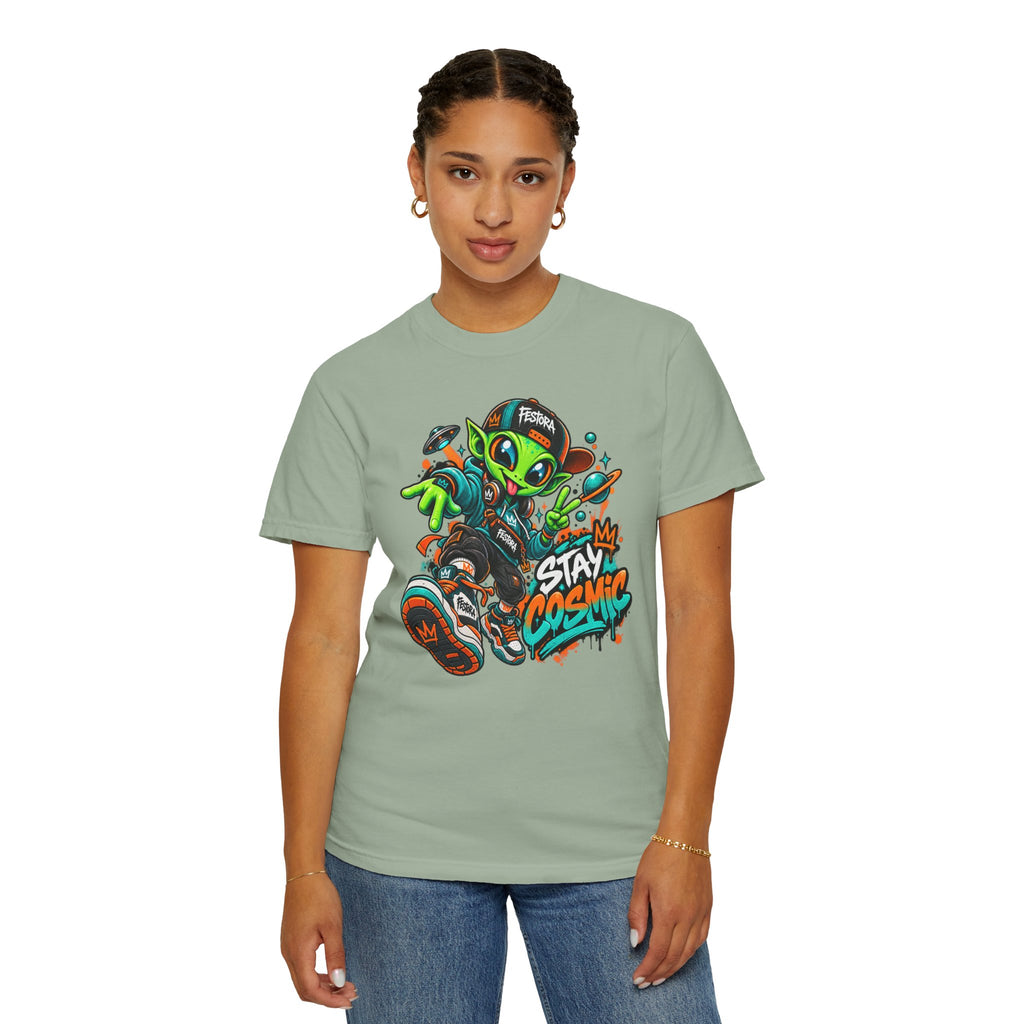 Alien Streetwear T-Shirt — “Stay Cosmic” Graphic Tee