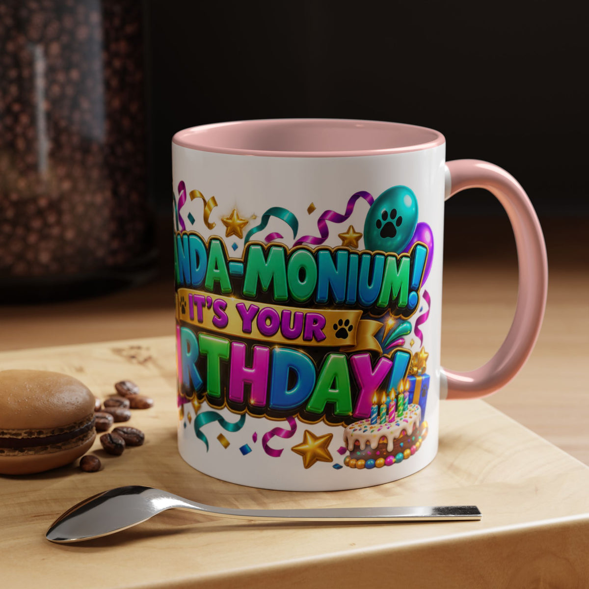 Panda-Monium! It’s Your Birthday White Mug – Cute Panda Birthday Cup, Colorful Fun Party Gift