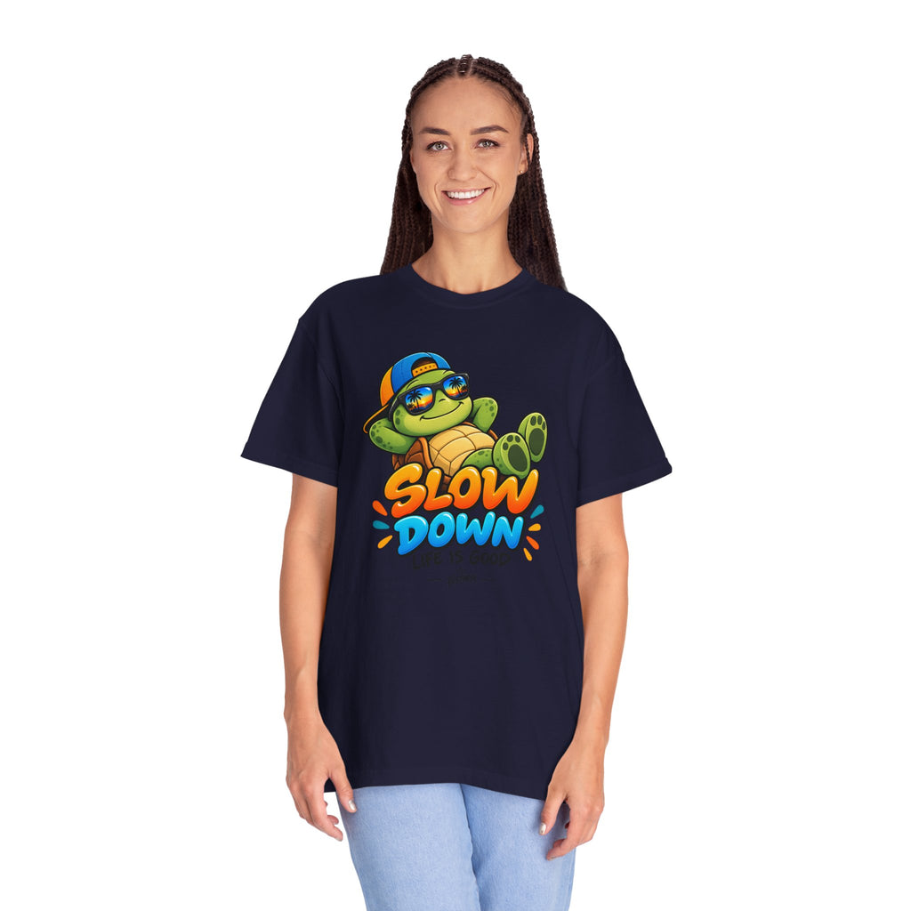 Slow Down, Life Is Good – Turtle Graphic T-Shirt | Festora Everyday