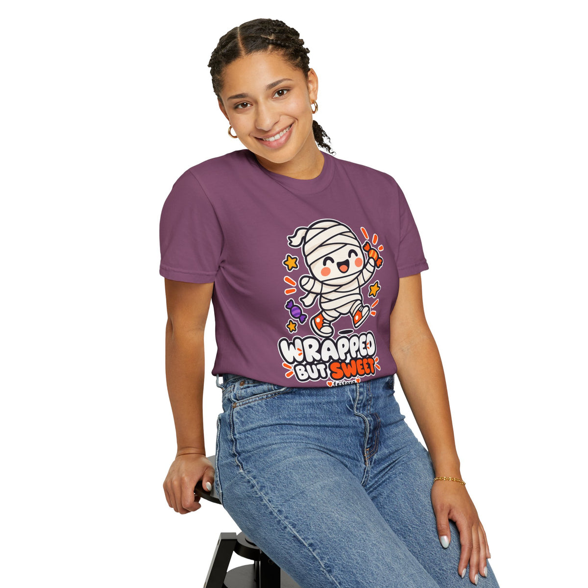 Wrapped but Sweet Halloween T-Shirt | Cute Mummy Graphic Tee
