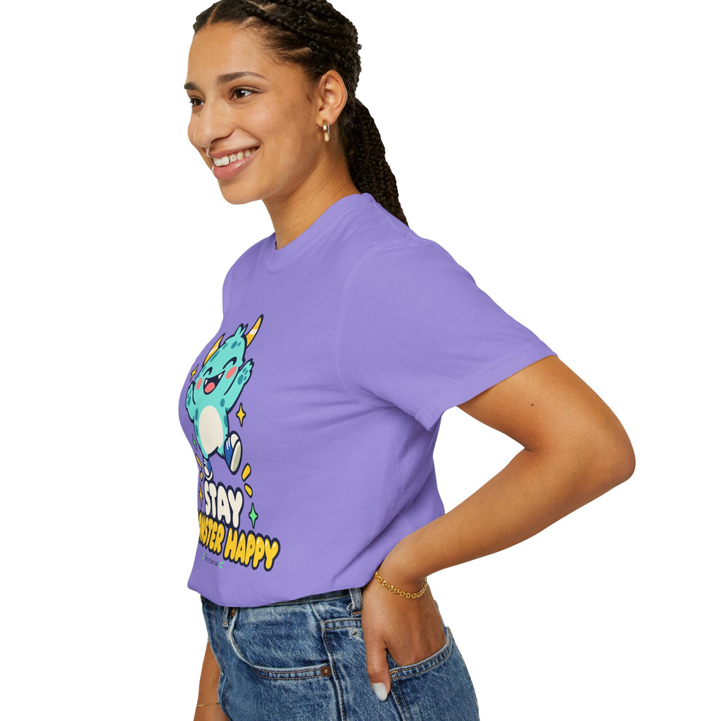Stay Monster Happy – Cute Monster Graphic T-Shirt